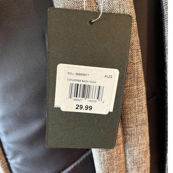 NWT Chuck Taylor All Stars Backpack Gray Navy Blue Red Zippered Adjustable Strap - Picture 8 of 9